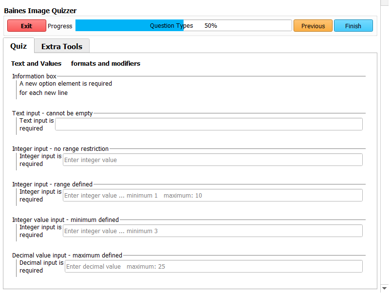 Question types - Image Quizzer Documentation